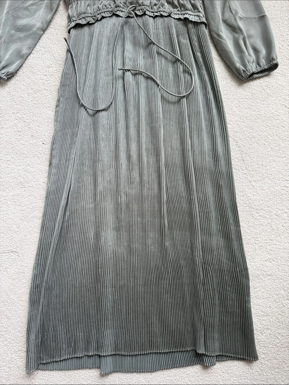 Baltic Born Eucalyptus Satin V-Neck Midi Dress - Picture 3 of 6